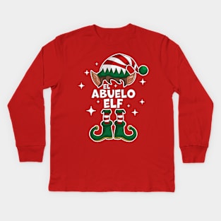 El Abuelo Elf - Grandpa Elf Christmas Party Matching Family Kids Long Sleeve T-Shirt